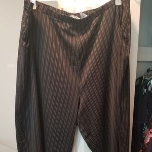 Wide leg pinstripe pants
